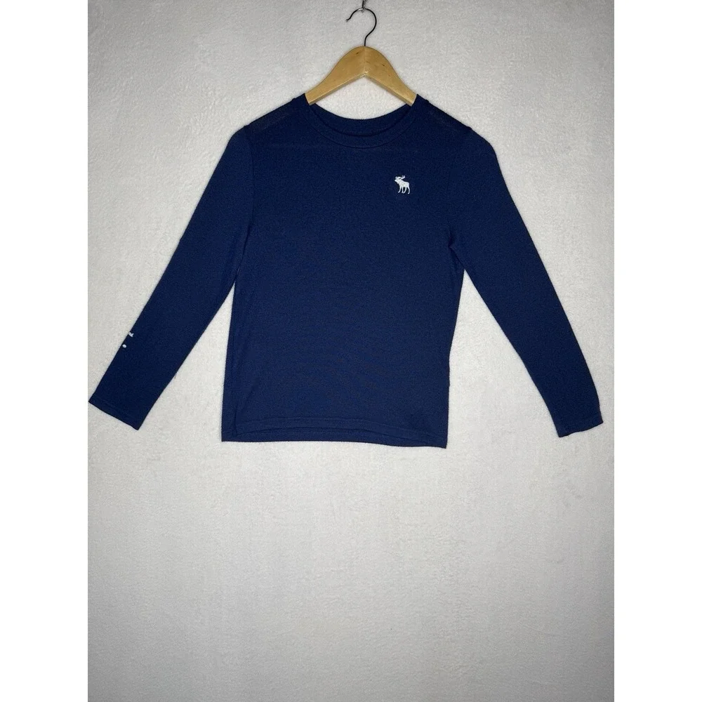 Abercrombie‎ Kids Shirt Boys Long Sleeve 9/10 Knit Top, Logo, Lightweight